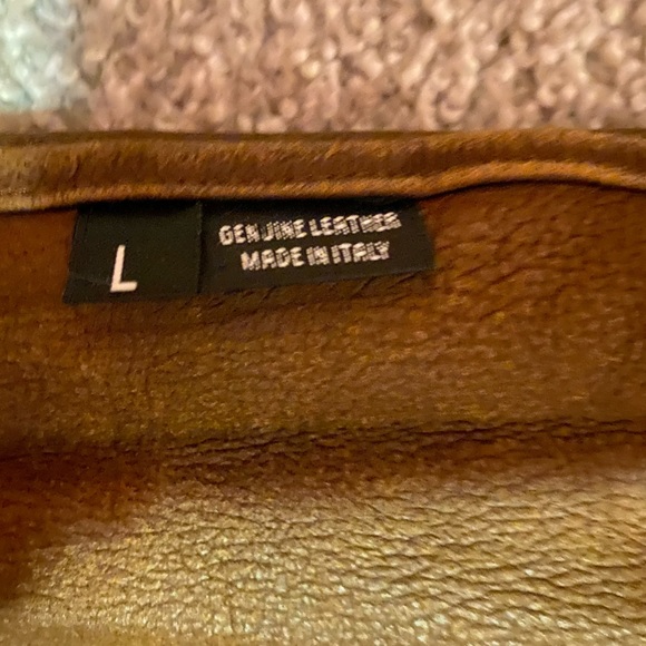 Ralph Lauren brown leather-lined vest. Size large. Made in Italy - Picture 16 of 16